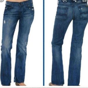 7️⃣{7 For All Mankind} Distressed Bootcut Jeans👖